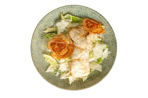 Caesar salad with pancetta and croutons