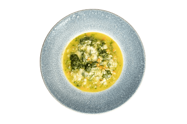 Minestrone with vegetables and pesto